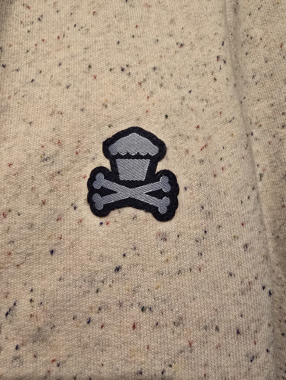 Johnny Cupcakes Cream Speckled Button-Front Hoodie with Blue Logo - Picture 11 of 11
